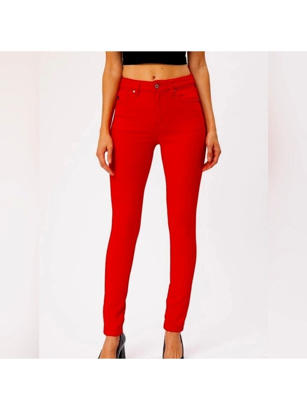 KINA Y2K Red Straight leg Skinny Jeans Size 7 NWT